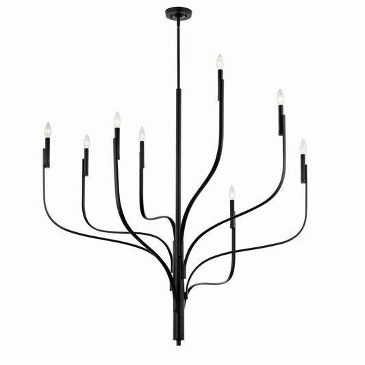 Livadia Eight Light Chandelier in Black