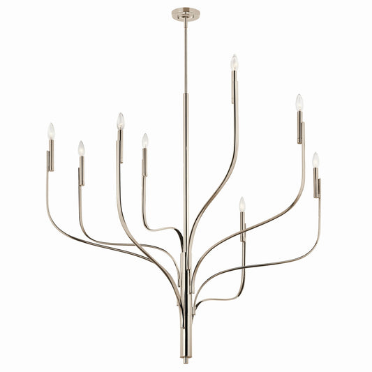 Livadia Eight Light Chandelier in Polished Nickel