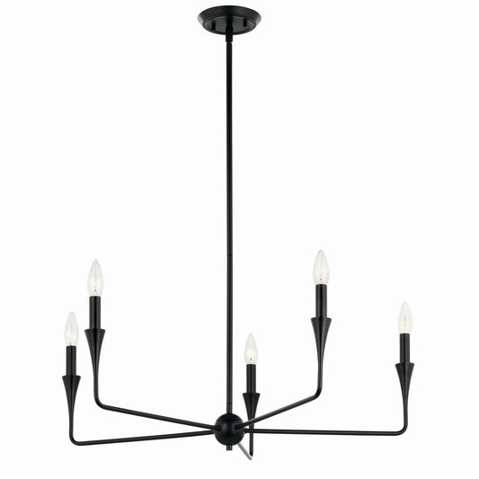 Alvaro Five Light Chandelier in Black