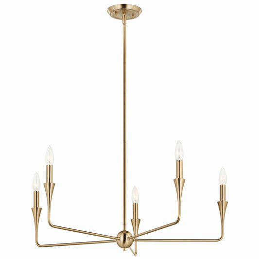 Alvaro Five Light Chandelier in Champagne Bronze