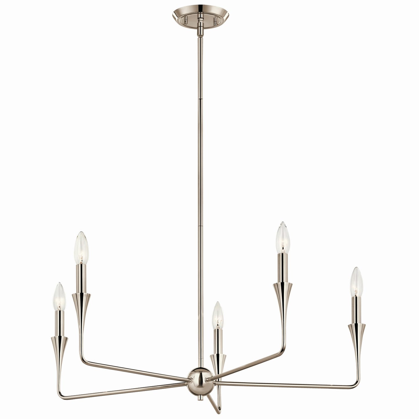 Alvaro Five Light Chandelier in Polished Nickel