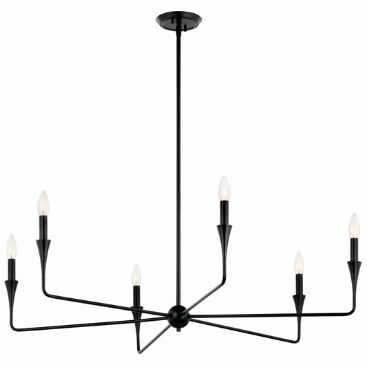 Alvaro Six Light Chandelier in Black