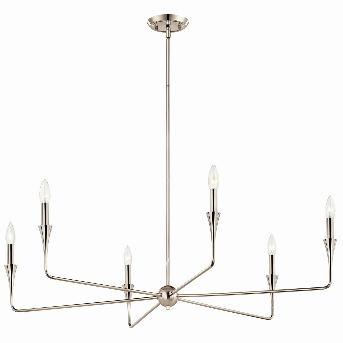 Alvaro Six Light Chandelier in Polished Nickel
