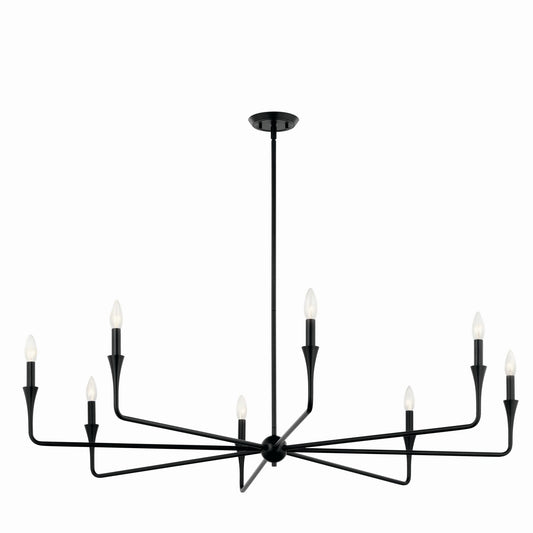 Alvaro Eight Light Chandelier in Black