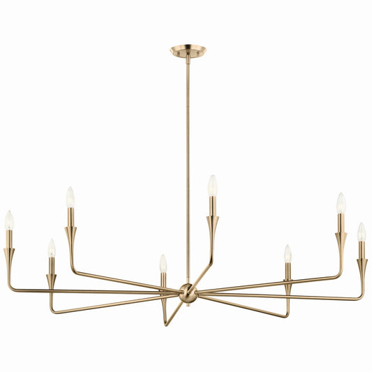Alvaro Eight Light Chandelier in Champagne Bronze