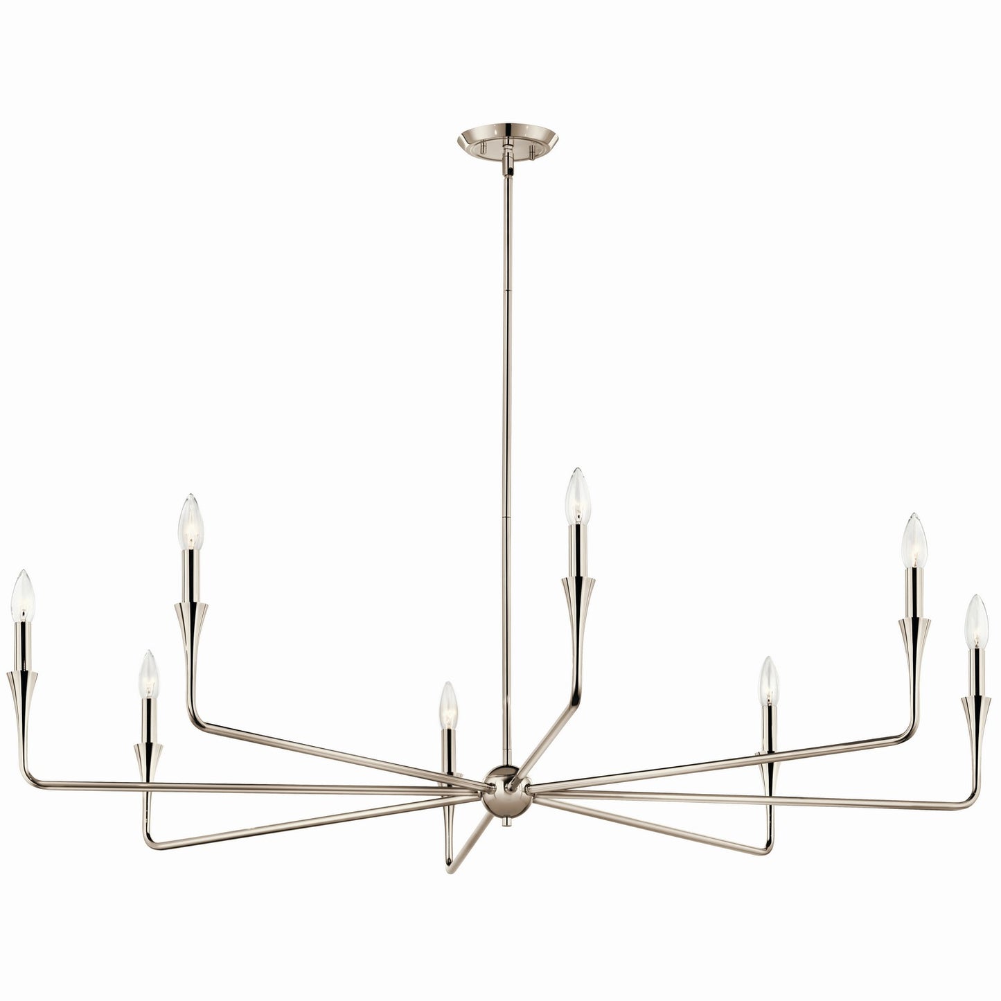Alvaro Eight Light Chandelier in Polished Nickel