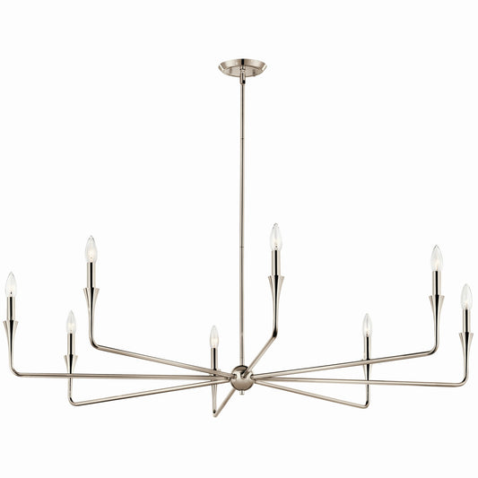 Alvaro Eight Light Chandelier in Polished Nickel