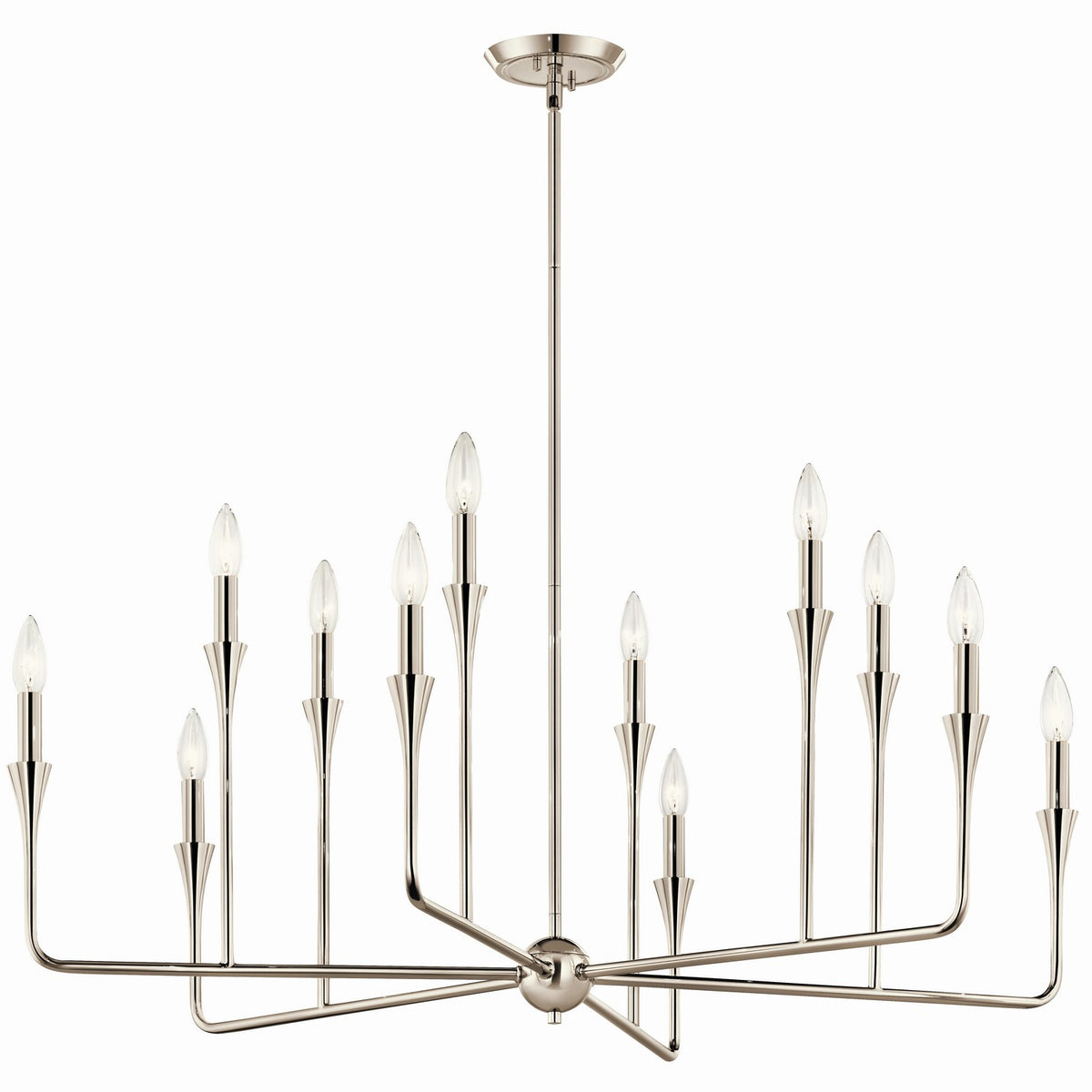 Alvaro 12 Light Chandelier in Polished Nickel