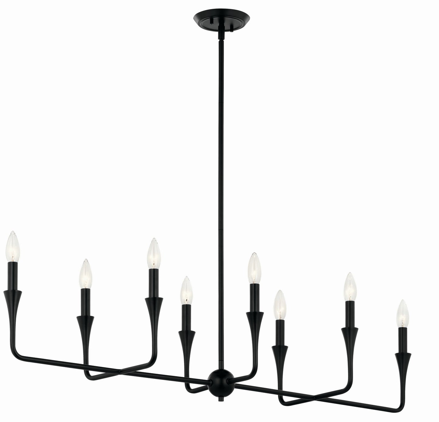 Alvaro Eight Light Linear Chandelier in Black