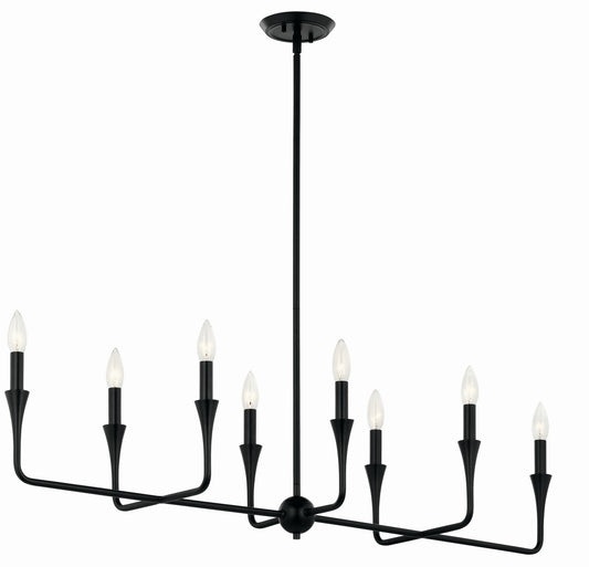 Alvaro Eight Light Linear Chandelier in Black