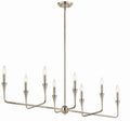 Alvaro Eight Light Linear Chandelier in Polished Nickel
