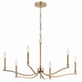 Malene Six Light Chandelier in Champagne Bronze