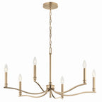 Malene Six Light Chandelier in Champagne Bronze