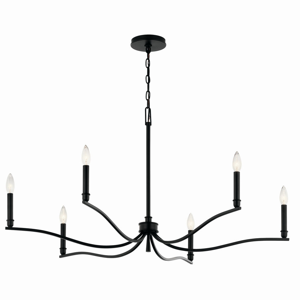 Malene Six Light Chandelier in Black