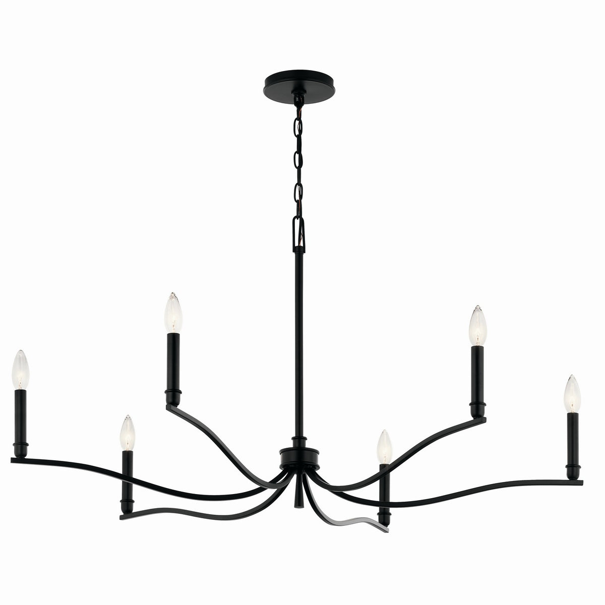 Malene Six Light Chandelier in Black