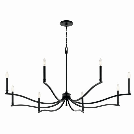 Malene Eight Light Chandelier in Black