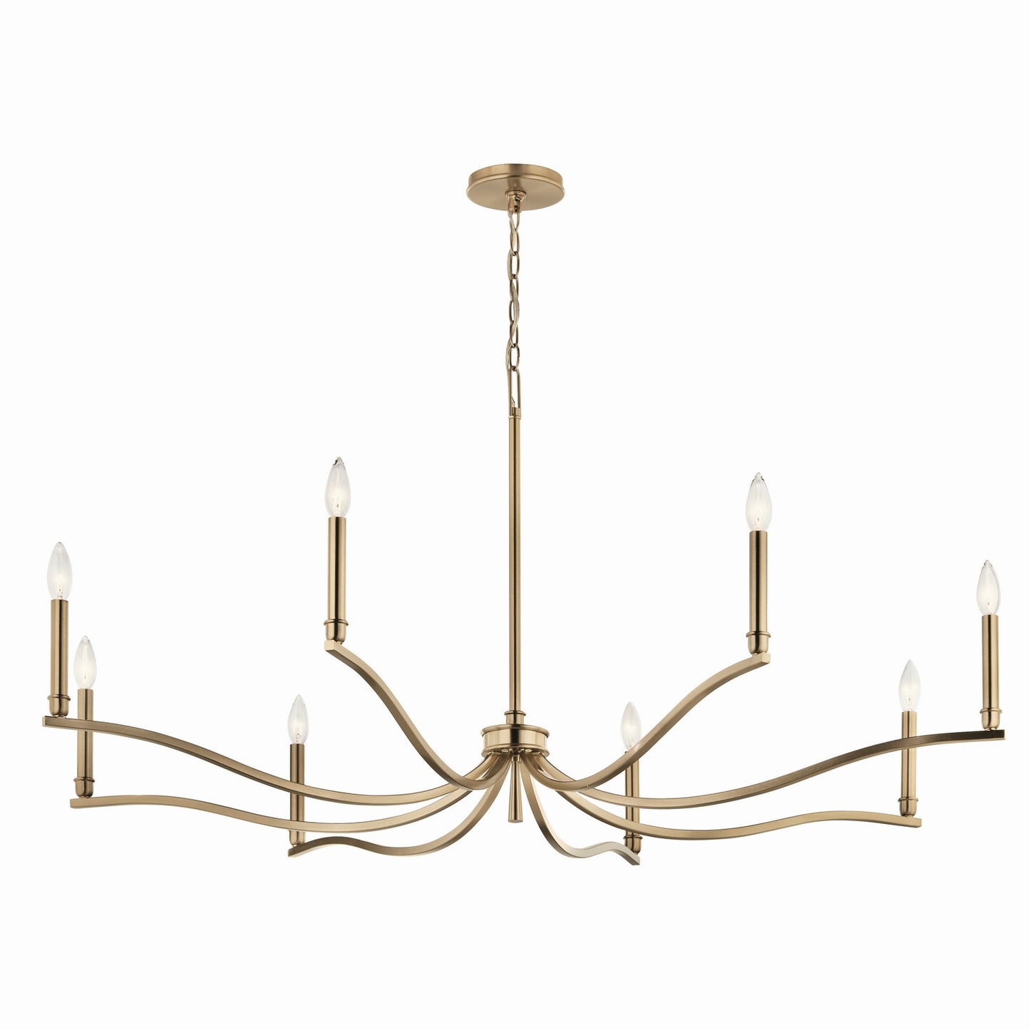 Malene Eight Light Chandelier in Champagne Bronze