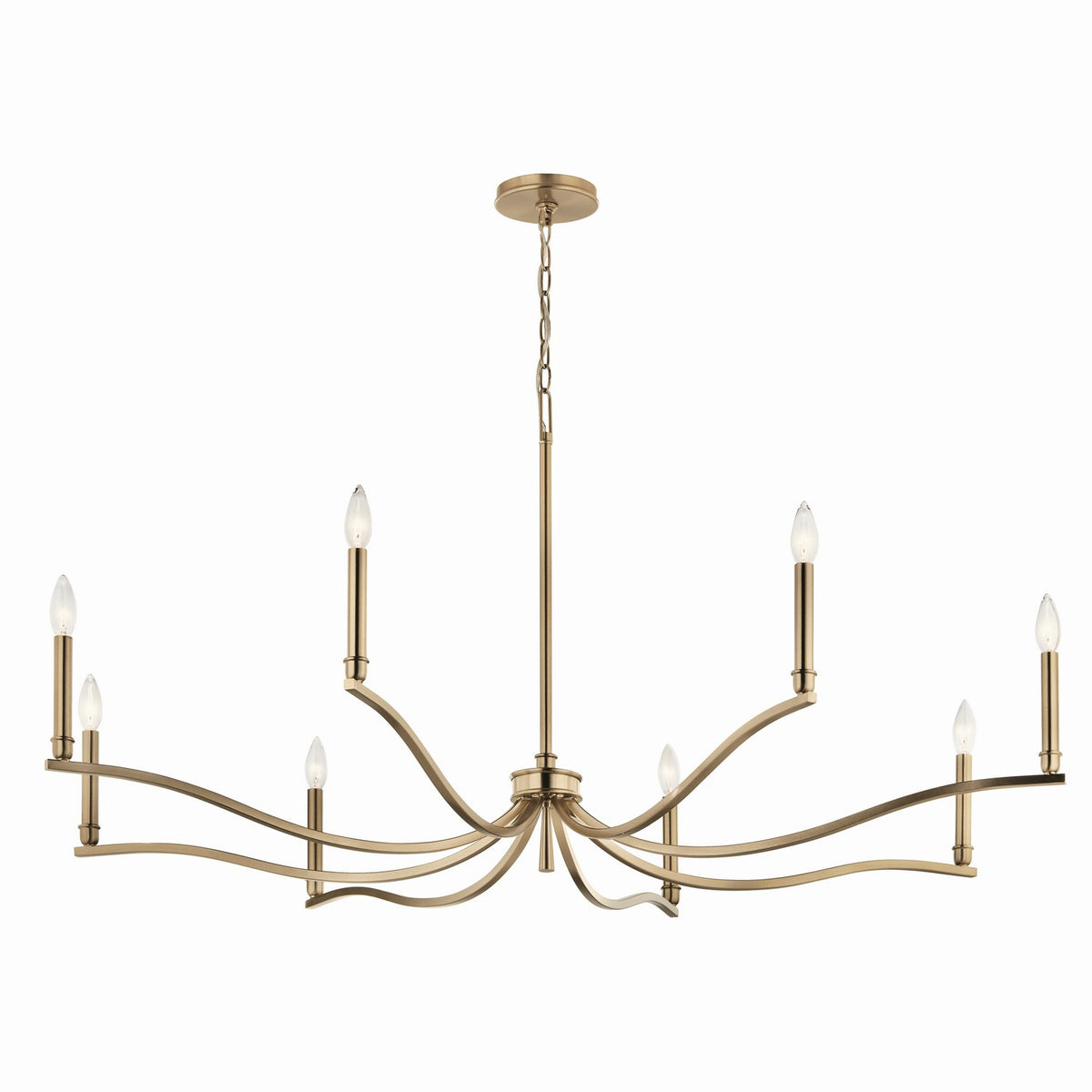 Malene Eight Light Chandelier in Champagne Bronze