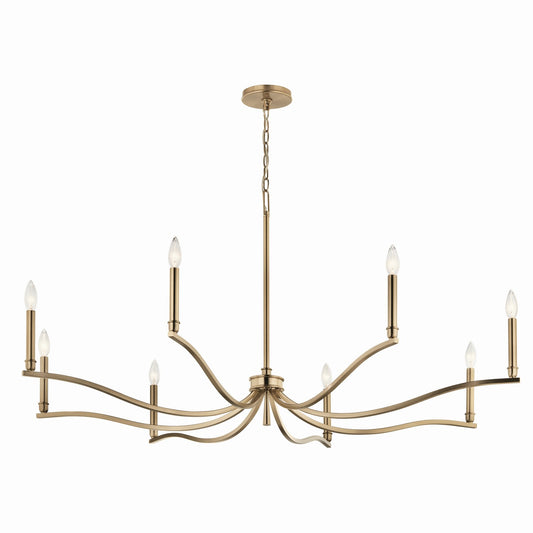 Malene Eight Light Chandelier in Champagne Bronze