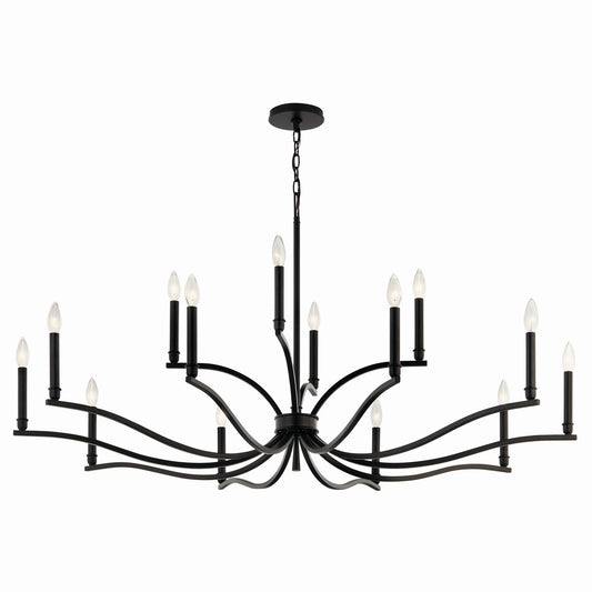 Malene 14 Light Chandelier in Black