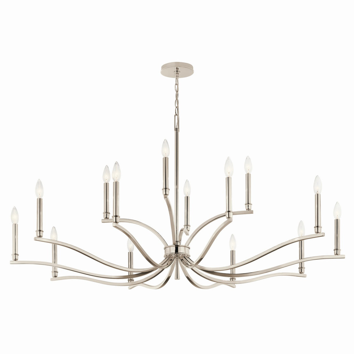 Malene 14 Light Chandelier in Polished Nickel