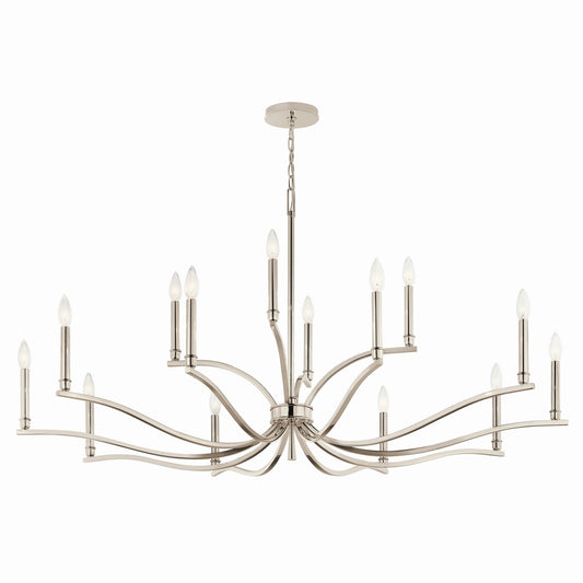 Malene 14 Light Chandelier in Polished Nickel