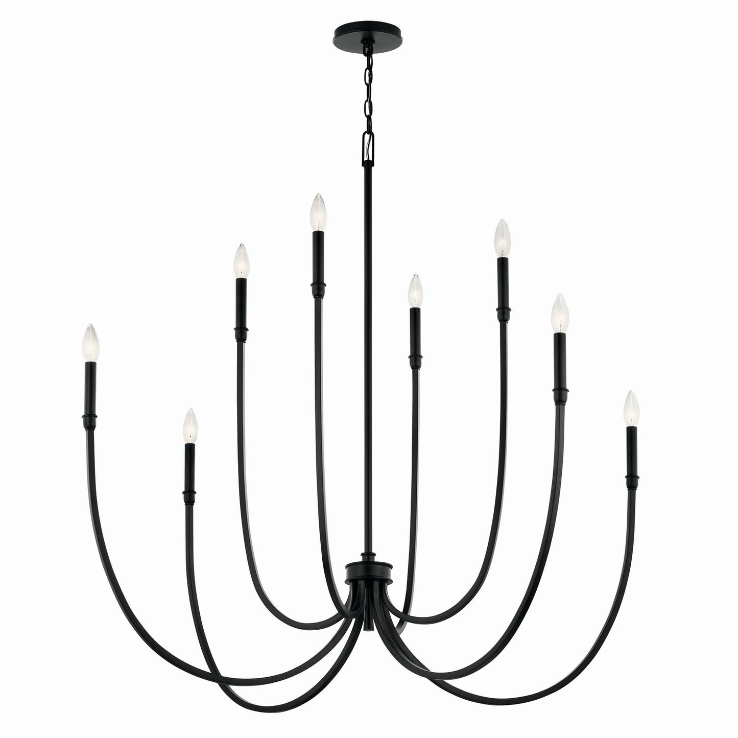 Malene Eight Light Foyer Chandelier in Black