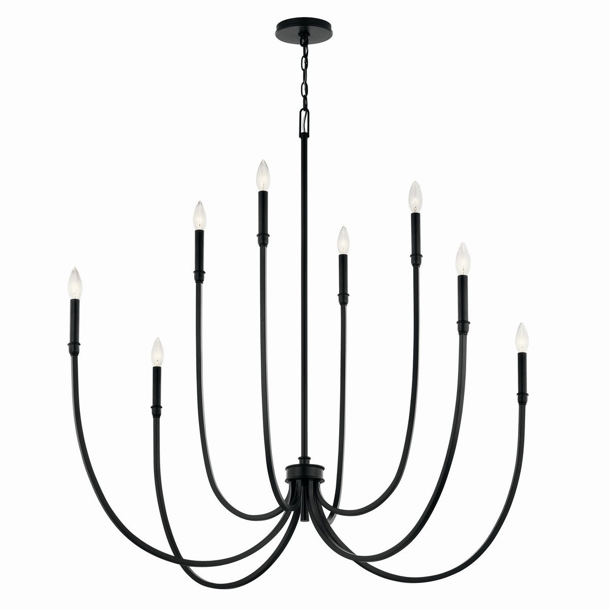 Malene Eight Light Foyer Chandelier in Black