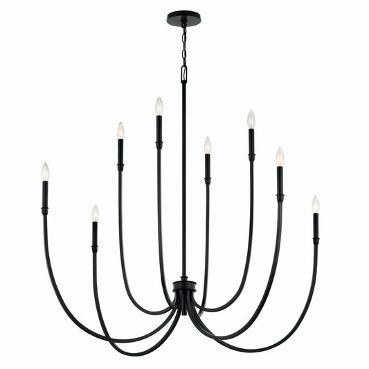 Malene Eight Light Foyer Chandelier in Black