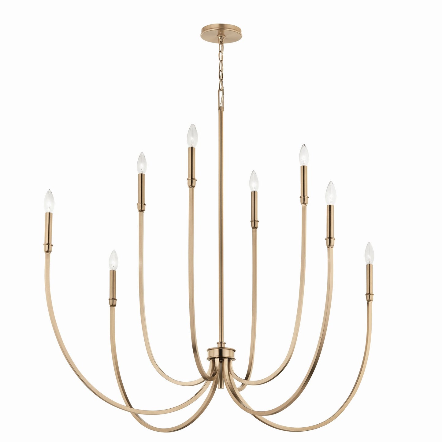 Malene Eight Light Foyer Chandelier in Champagne Bronze