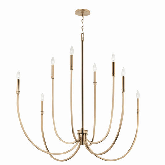 Malene Eight Light Foyer Chandelier in Champagne Bronze
