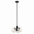 Silvarious Three Light Chandelier/Semi Flush in Black