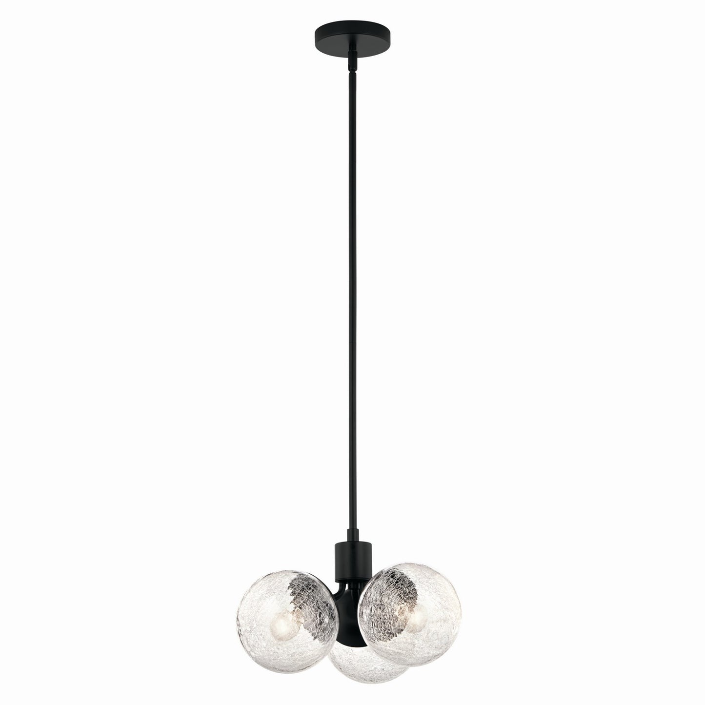 Silvarious Three Light Chandelier/Semi Flush in Black