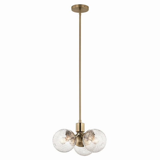 Silvarious Three Light Chandelier/Semi Flush in Champagne Bronze