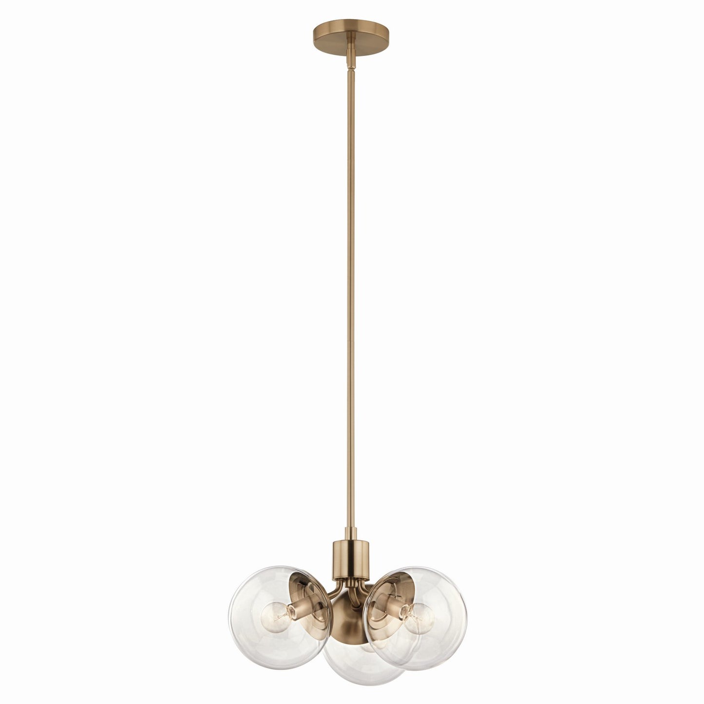 Silvarious Three Light Chandelier/Semi Flush in Champagne Bronze