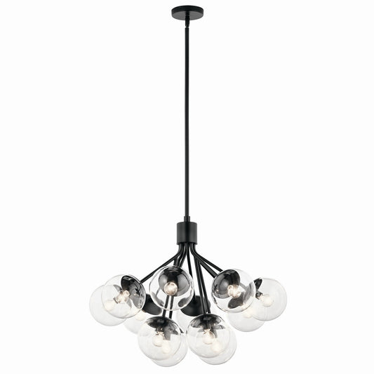 Silvarious 12 Light Chandelier Convertible in Black