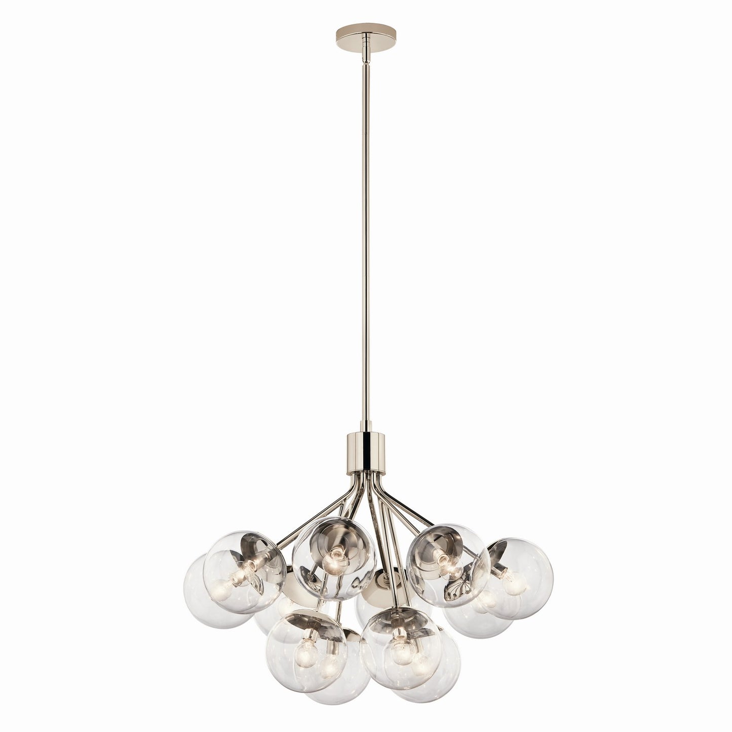 Silvarious 12 Light Chandelier Convertible in Polished Nickel