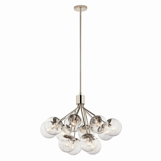 Silvarious 12 Light Chandelier Convertible in Polished Nickel