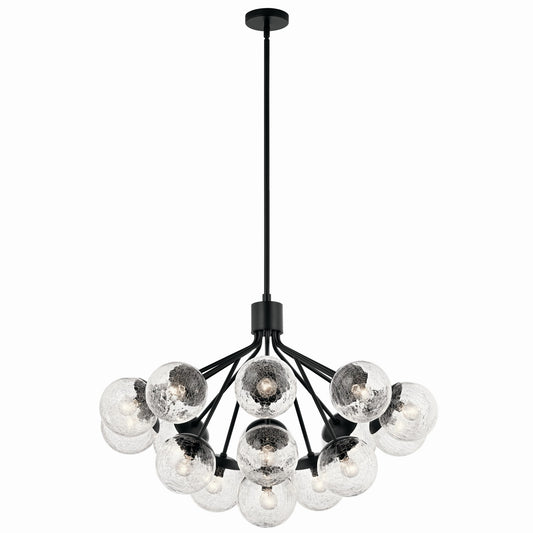Silvarious 16 Light Chandelier Convertible in Black