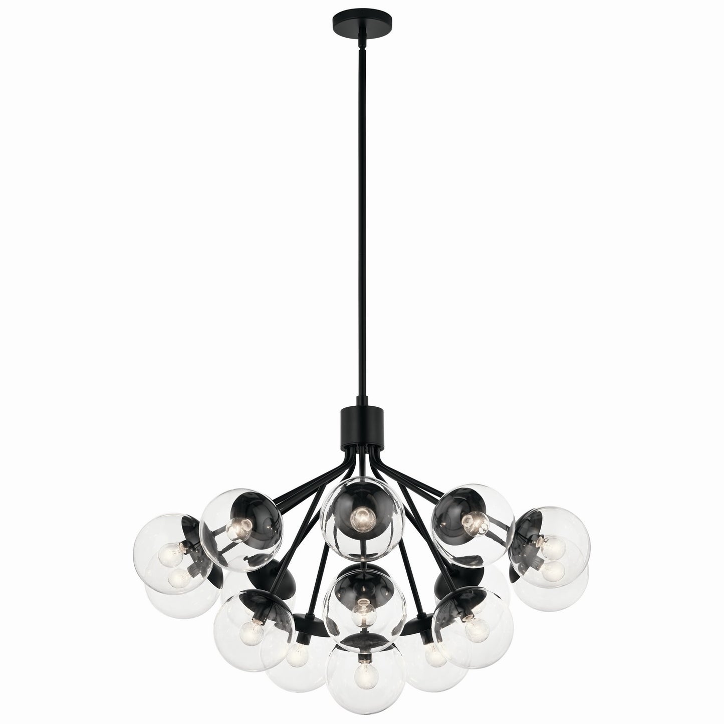 Silvarious 16 Light Chandelier Convertible in Black