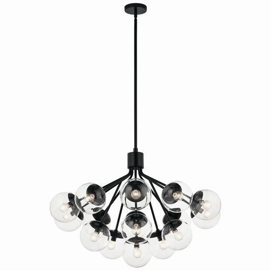 Silvarious 16 Light Chandelier Convertible in Black