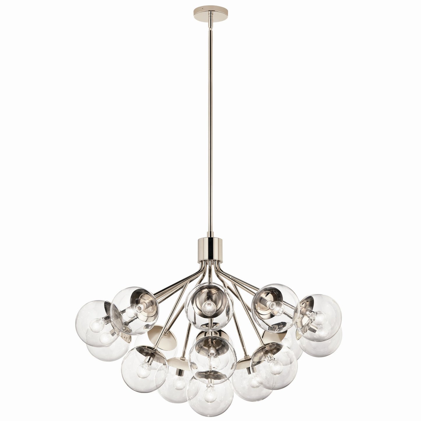 Silvarious 16 Light Chandelier Convertible in Polished Nickel