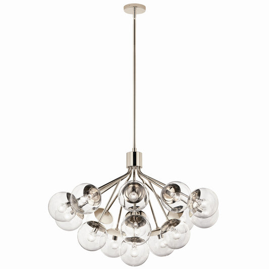 Silvarious 16 Light Chandelier Convertible in Polished Nickel