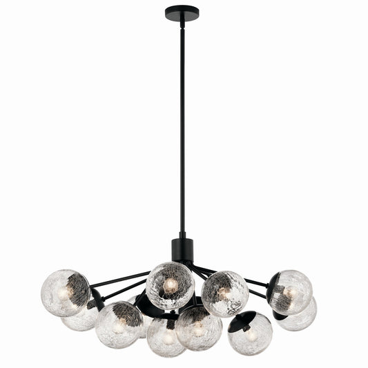 Silvarious 12 Light Linear Chandelier Convertible in Black