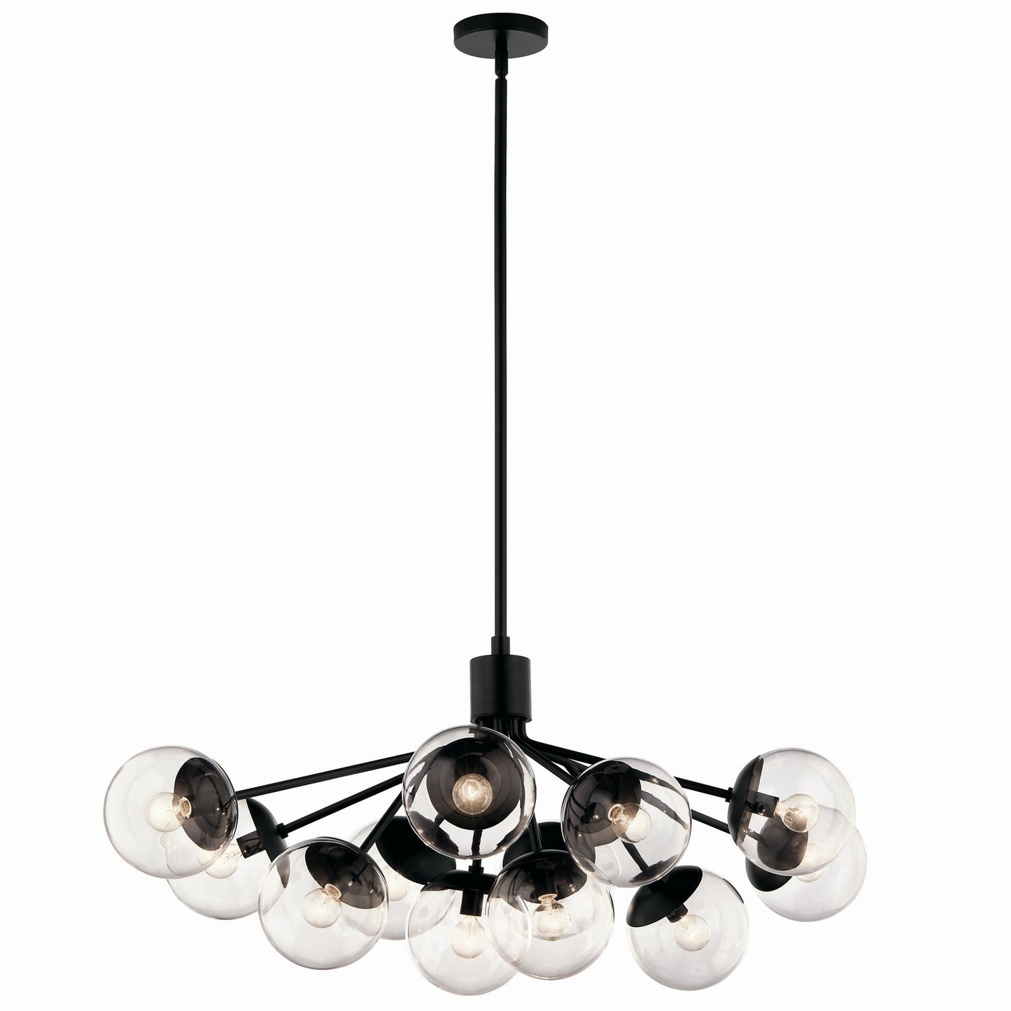 Silvarious 12 Light Linear Chandelier Convertible in Black