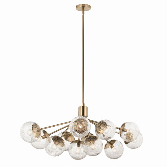Silvarious 12 Light Linear Chandelier Convertible in Champagne Bronze