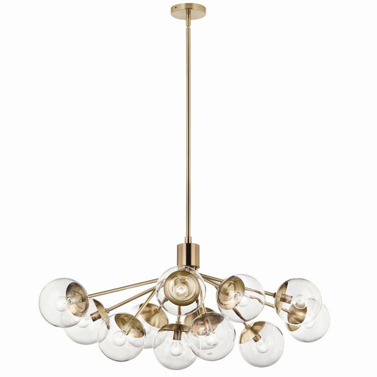 Silvarious 12 Light Linear Chandelier Convertible in Champagne Bronze