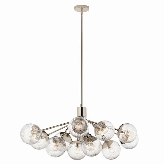 Silvarious 12 Light Linear Chandelier Convertible in Polished Nickel