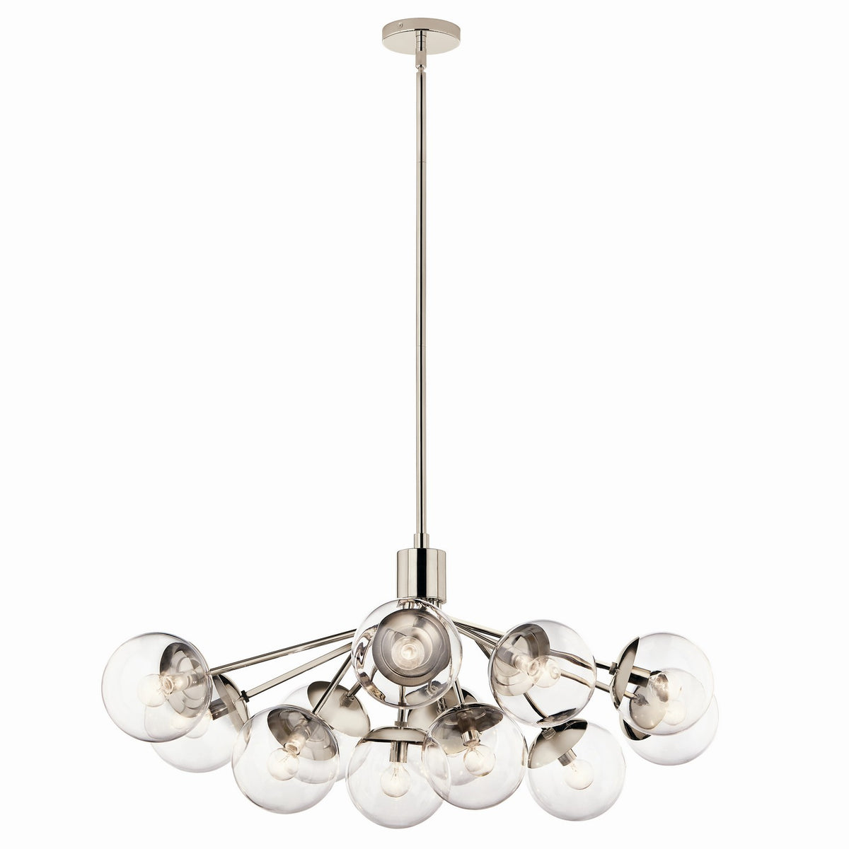 Silvarious 12 Light Linear Chandelier Convertible in Polished Nickel