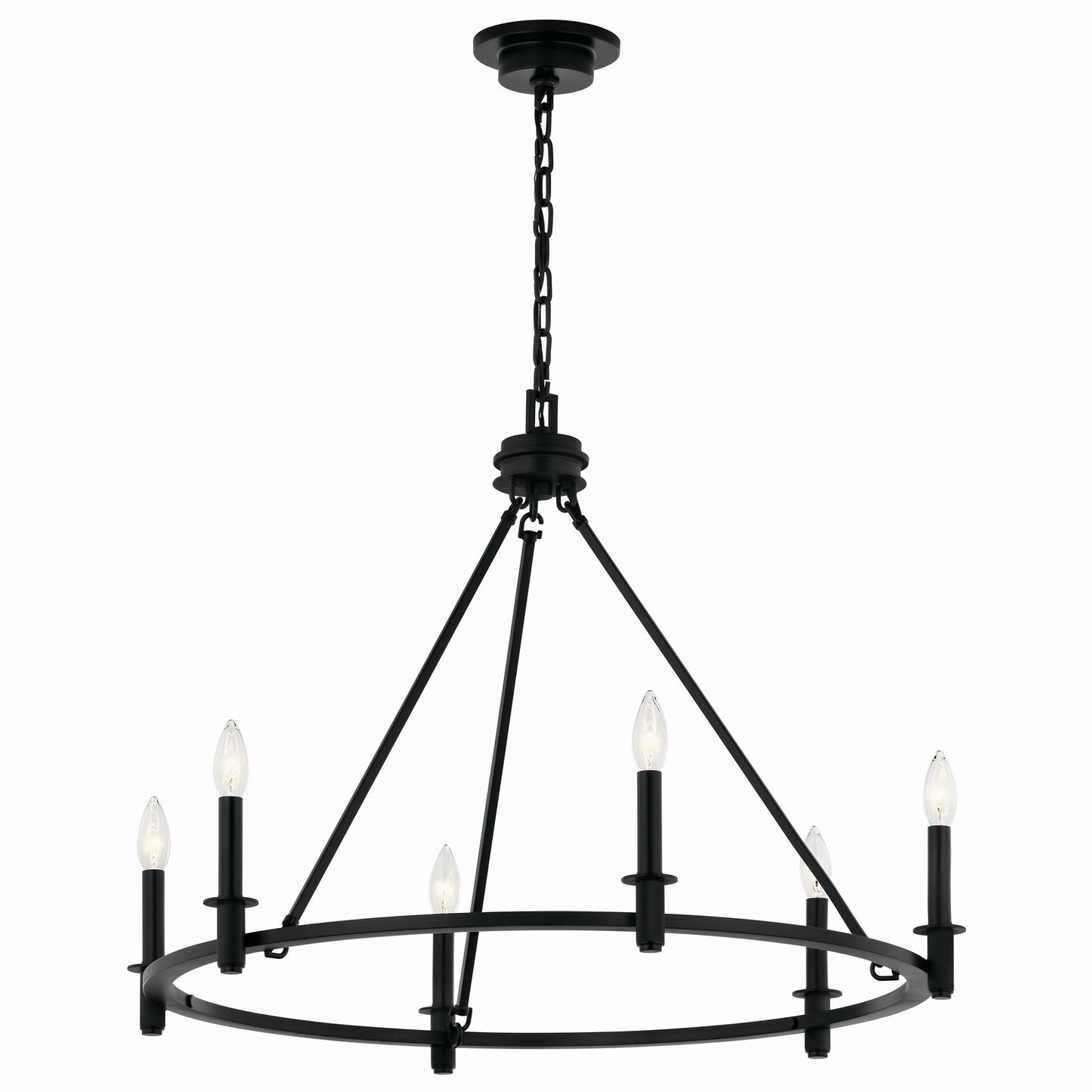 Carrick Six Light Chandelier in Black